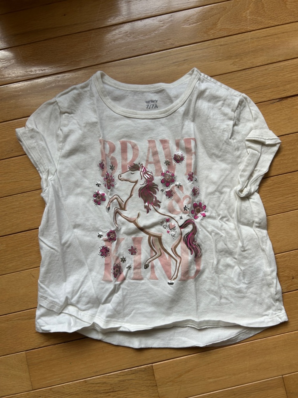 Carter's White Short-Sleeve Tee with Pink Unicorn Graphic
